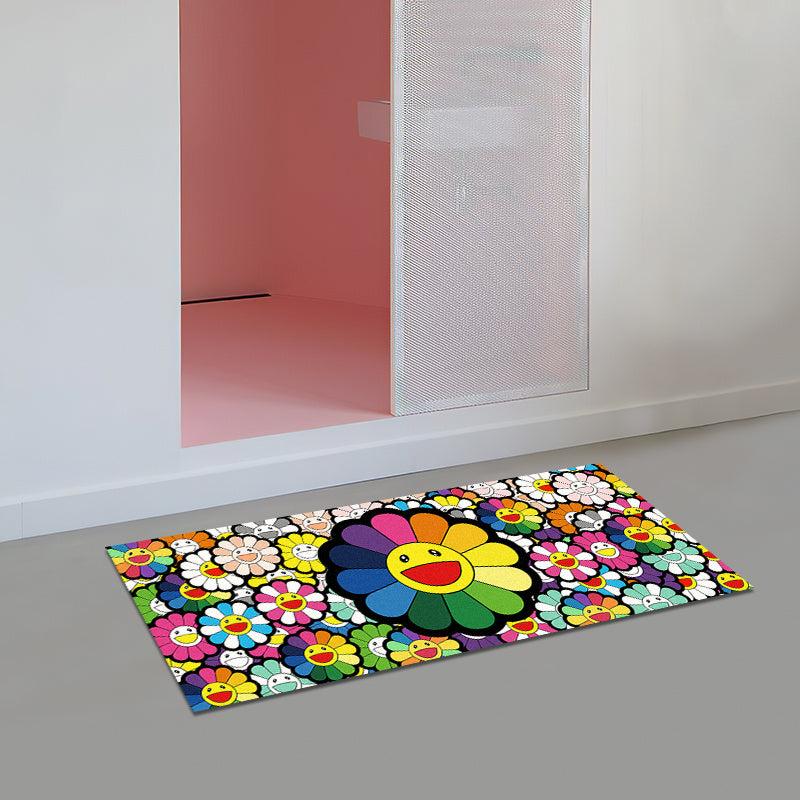 Sunflower Kitchen Runner Rug Anti Fatigue Vintage Non Slip Cushioned Rugs