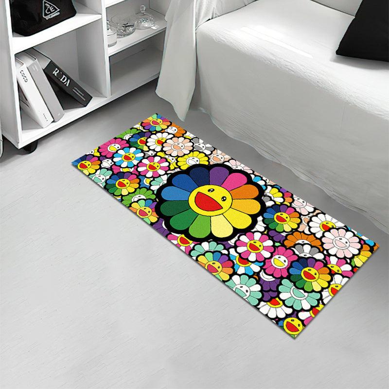 Sunflower Kitchen Runner Rug Anti Fatigue Vintage Non Slip Cushioned Rugs