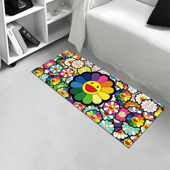 Sunflower Kitchen Runner Rug Anti Fatigue Vintage Non Slip Cushioned Rugs