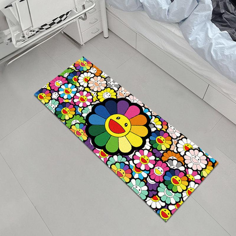 Sunflower Kitchen Runner Rug Anti Fatigue Vintage Non Slip Cushioned Rugs