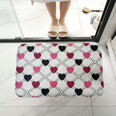 Heart Pattern Bathroom Mat Absorbent Non-slip Washable Bath Rug