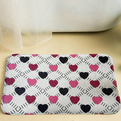 Heart Pattern Bathroom Mat Absorbent Non-slip Washable Bath Rug