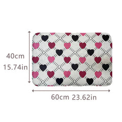 Heart Pattern Bathroom Mat Absorbent Non-slip Washable Bath Rug