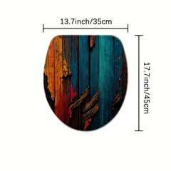 Colorful Wood Bathroom Rug Set Non Slip Extra Absorbent Shaggy Bathroom Mats