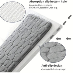 Cobblestone Bath Rug Soft Non Slip Quick Dry Memory Foam Shower Mat