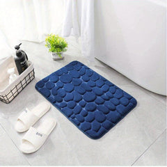 Cobblestone Bath Rug Soft Non Slip Quick Dry Memory Foam Shower Mat