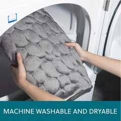 Cobblestone Bath Rug Soft Non Slip Quick Dry Memory Foam Shower Mat
