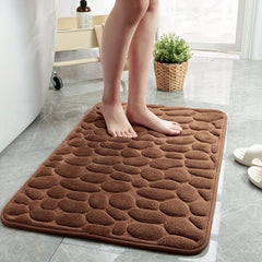Cobblestone Bath Rug Soft Non Slip Quick Dry Memory Foam Shower Mat