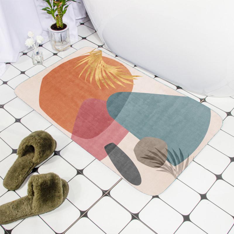 Irregular Geometric Floor Mat Soft Bathroom Rug