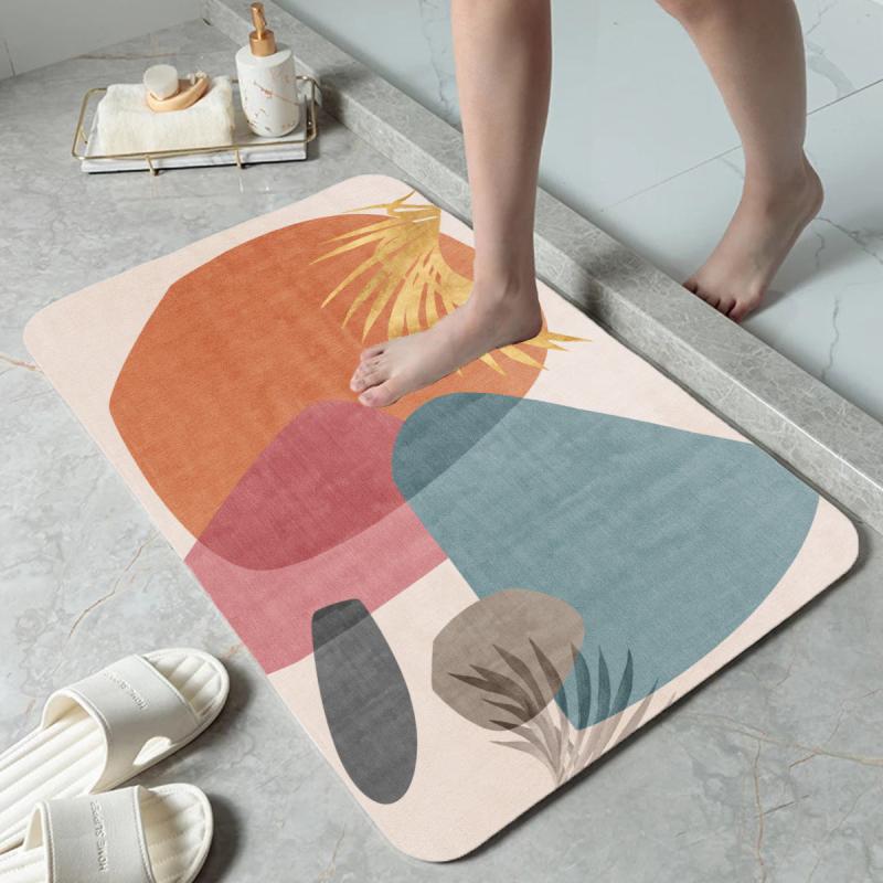 Irregular Geometric Floor Mat Soft Bathroom Rug