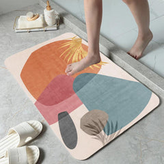Irregular Geometric Floor Mat Soft Bathroom Rug