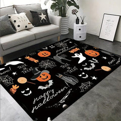 Skull Pumpkin Print Carpet Halloween Doormat Floor Mat Soft Carpet