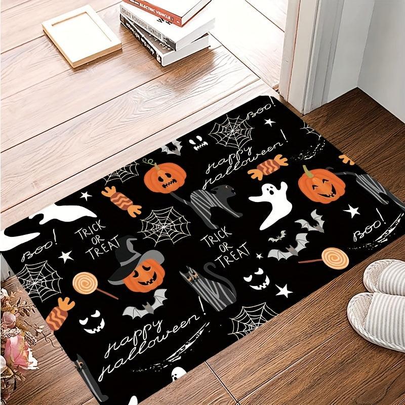 Skull Pumpkin Print Carpet Halloween Doormat Floor Mat Soft Carpet