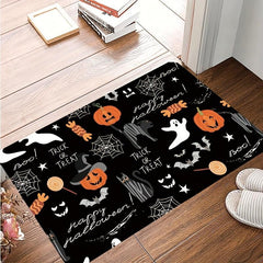 Skull Pumpkin Print Carpet Halloween Doormat Floor Mat Soft Carpet