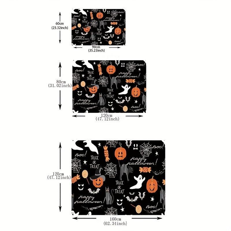 Skull Pumpkin Print Carpet Halloween Doormat Floor Mat Soft Carpet