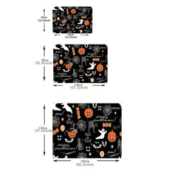 Skull Pumpkin Print Carpet Halloween Doormat Floor Mat Soft Carpet