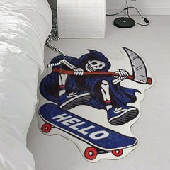 Ghostly Grim Reaper Plush Rug for Bedroom & Halloween Decor