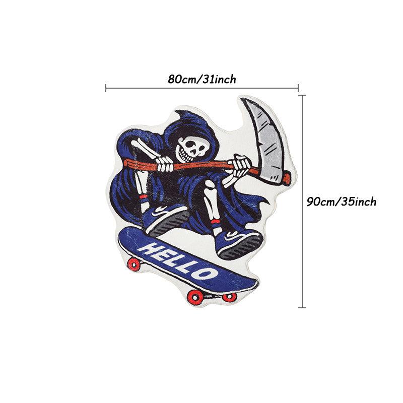 Ghostly Grim Reaper Plush Rug for Bedroom & Halloween Decor