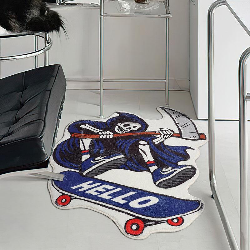 Ghostly Grim Reaper Plush Rug for Bedroom & Halloween Decor