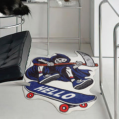Ghostly Grim Reaper Plush Rug for Bedroom & Halloween Decor