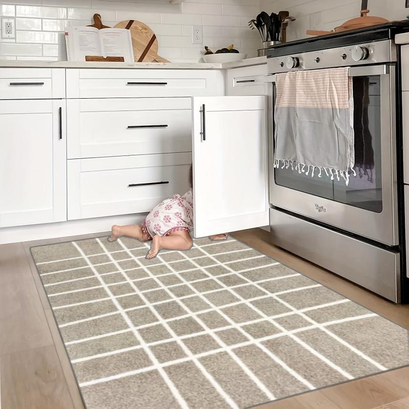 Waterproof Reversible Outdoor Rug Mat Vintage Boho Style Machine Washable