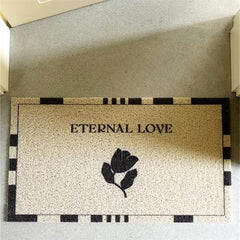 Flower Pattern Non Slip Bath Rug Synthetic Door Mat