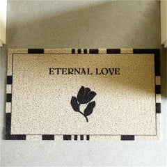 Flower Pattern Non Slip Bath Rug Synthetic Door Mat