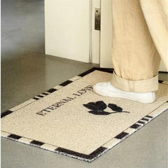 Flower Pattern Non Slip Bath Rug Synthetic Door Mat