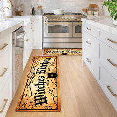 Retro Vintage Witches Halloween Rug Set Goth Occult Pattern