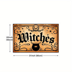 Retro Vintage Witches Halloween Rug Set Goth Occult Pattern