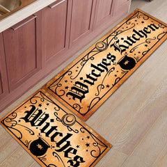 Retro Vintage Witches Halloween Rug Set Goth Occult Pattern