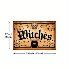 Retro Vintage Witches Halloween Rug Set Goth Occult Pattern