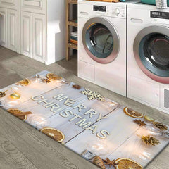MERRY CHRISTMAS Lemon Lamp Kitchen Rug Waterproof Runner Rug 40x60,9
