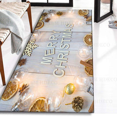 MERRY CHRISTMAS Lemon Lamp Kitchen Rug Waterproof Runner Rug 40x60,9