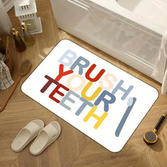 Colorful Letter Pattern Bath Rug Soft Absorbent Non-slip Bath Mat