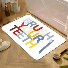 Colorful Letter Pattern Bath Rug Soft Absorbent Non-slip Bath Mat