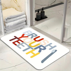 Colorful Letter Pattern Bath Rug Soft Absorbent Non-slip Bath Mat