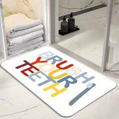 Colorful Letter Pattern Bath Rug Soft Absorbent Non-slip Bath Mat