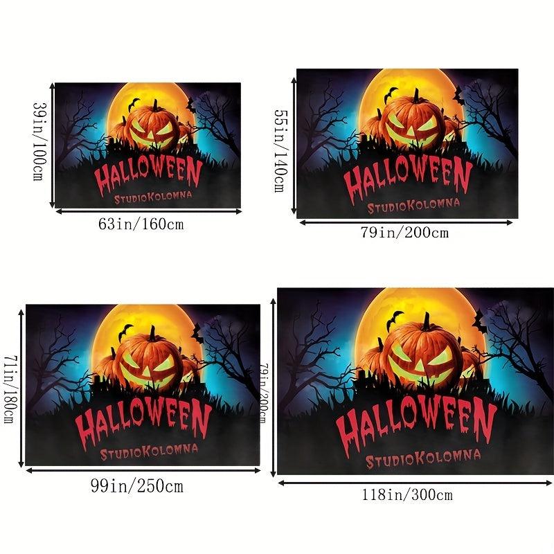 Halloween Area Rug Non-slip Cartoon Ghost Pumpkin Washable Carpet
