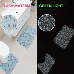 3pcs Night Light Floor Mat Sponge Bathroom Mat Set Non-slip Durable