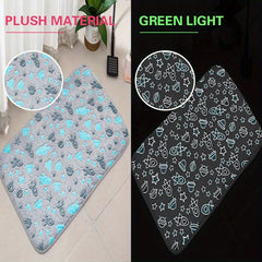 3pcs Night Light Floor Mat Sponge Bathroom Mat Set Non-slip Durable