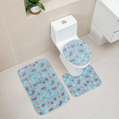 3pcs Night Light Floor Mat Sponge Bathroom Mat Set Non-slip Durable