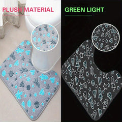 3pcs Night Light Floor Mat Sponge Bathroom Mat Set Non-slip Durable