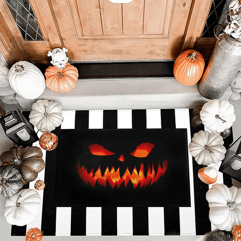 Halloween Pumpkin Demon Doormat - Non Slip & Durable Outdoor Entry Mat