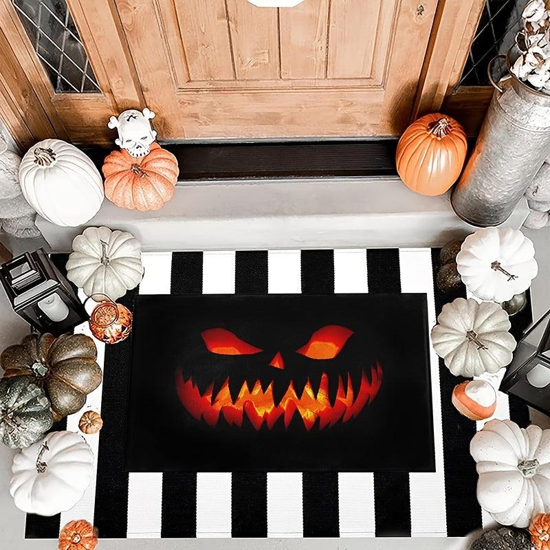 Halloween Pumpkin Demon Doormat - Non Slip & Durable Outdoor Entry Mat