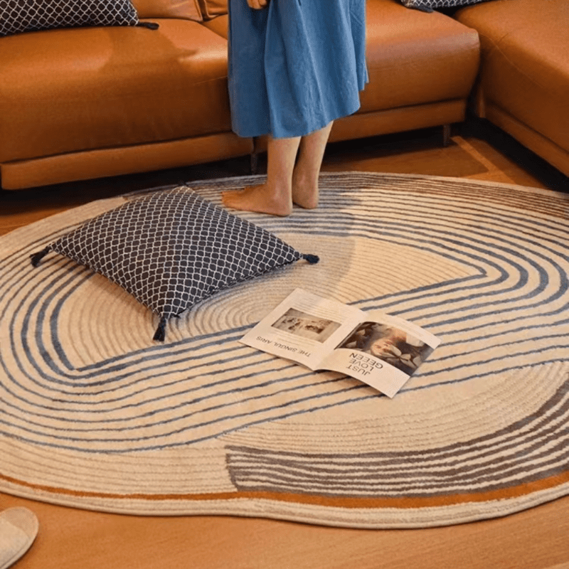 Fluffy Oval Area Rug for Living Room - Soft Plush Carpet