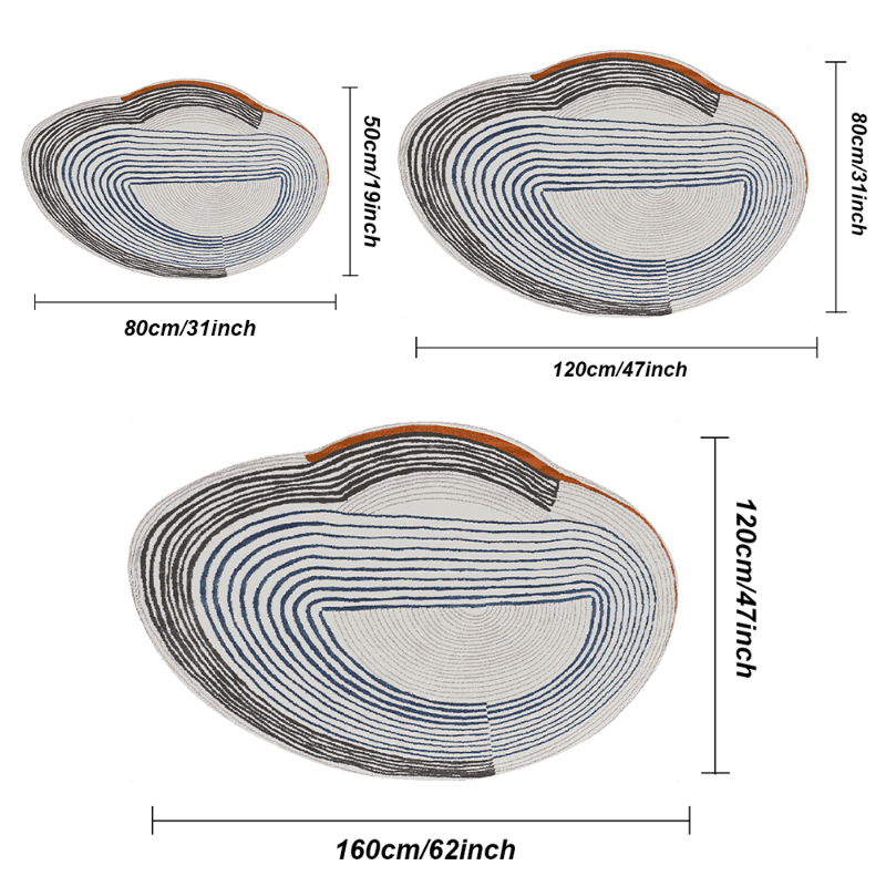 Fluffy Oval Area Rug for Living Room - Soft Plush Carpet
