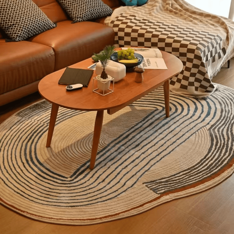 Fluffy Oval Area Rug for Living Room - Soft Plush Carpet