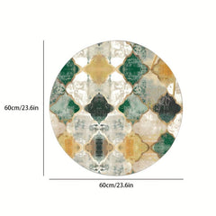 Soft Fluffy Checkered Print Rug Non Slip Shaggy Area Rug 23.6x23.6in