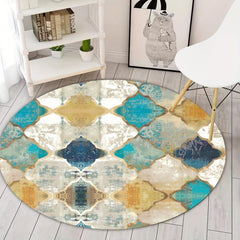 Soft Fluffy Checkered Print Rug Non Slip Shaggy Area Rug 23.6x23.6in